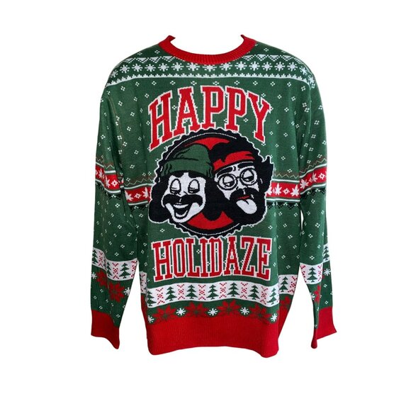 Cheech & Chong "Happy Holidaze" Ugly Christmas Sweater Size M/L - Picture 5 of 7